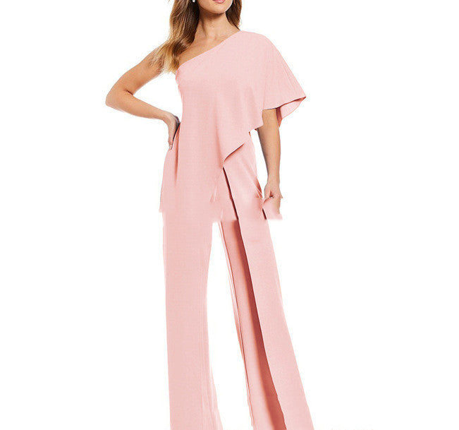 Women's New European And American Slanted Shoulder Dresses