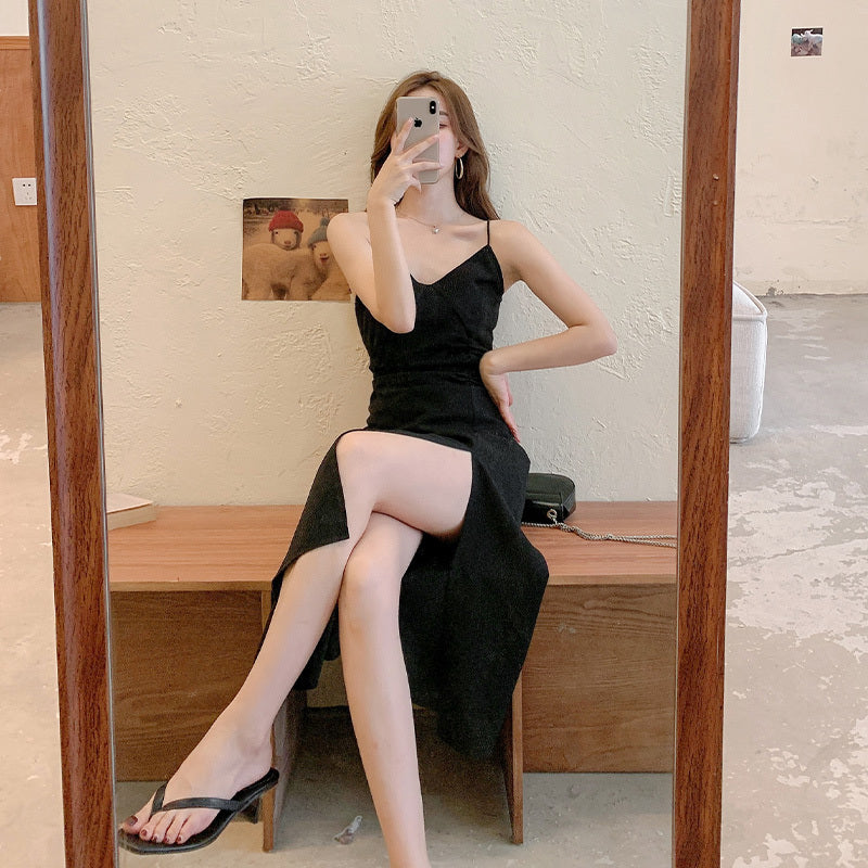 Elegant Women’s Summer Dress — Flowy Long Skirt with Suspenders