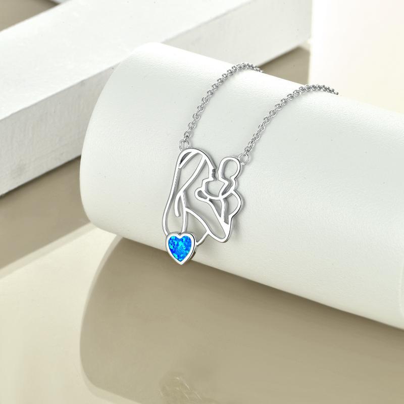 Beautiful Opal Necklace in Sterling Silver – A Heartfelt Gift for Mother and Daughter