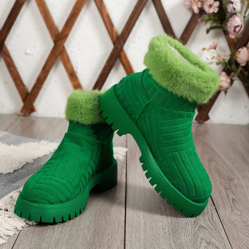 Warm & Trendy Plush Ankle Boots – Winter-Ready Snow Style