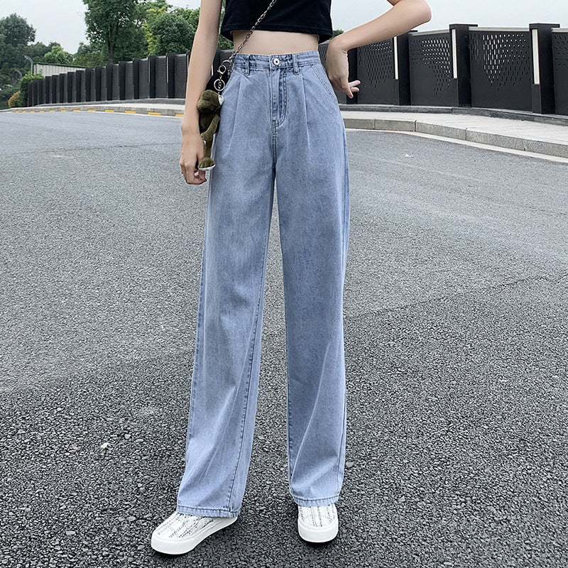 High waist drape jeans