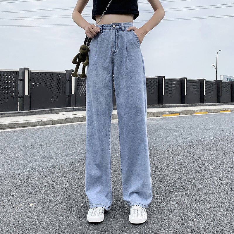 High waist drape jeans