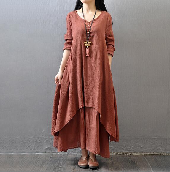 Flax-Inspired Faux Linen Dresses