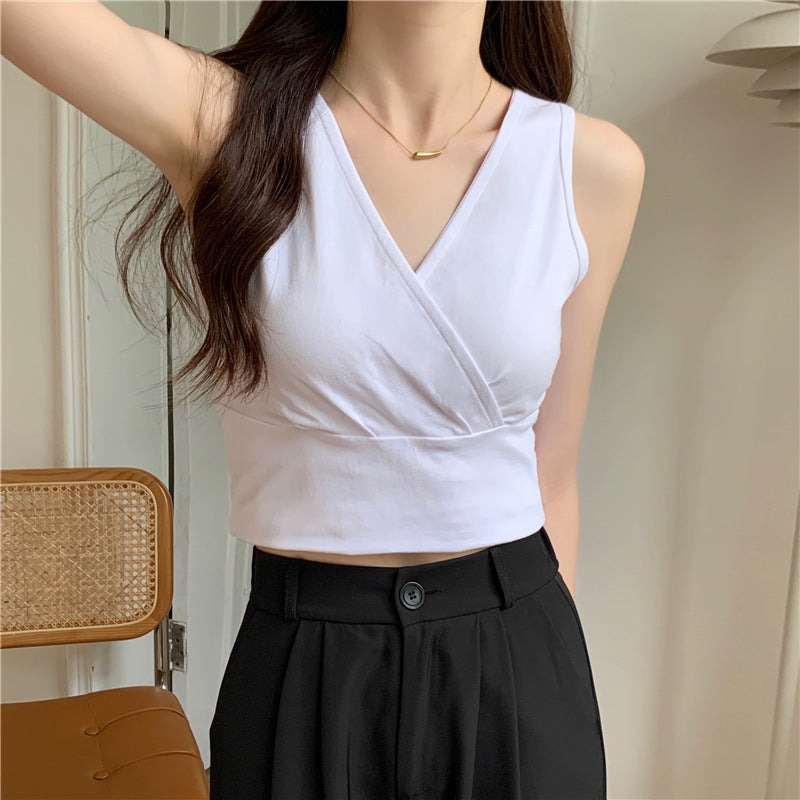 Women's Fashion Slim Fit Slimming V-neck Waist Trimming Short Vest