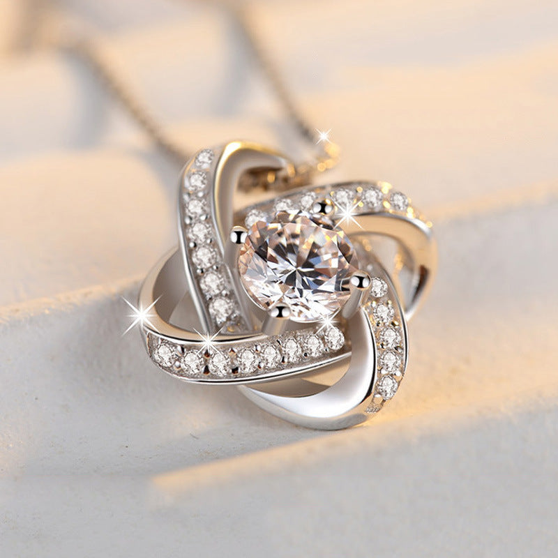 Forever Heart S925 Silver Necklace for Women – AAA Zircon Pendant Jewelry Gift