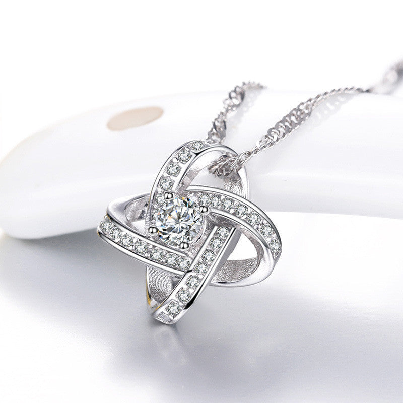Forever Heart S925 Silver Necklace for Women – AAA Zircon Pendant Jewelry Gift