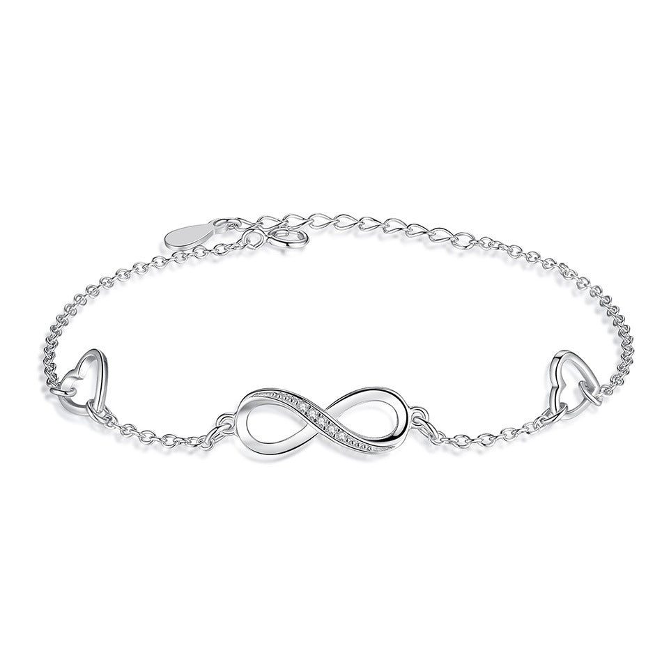 Infinite Love Adjustable Silver Bracelet – Timeless 925 Sterling Silver Jewelry Gift