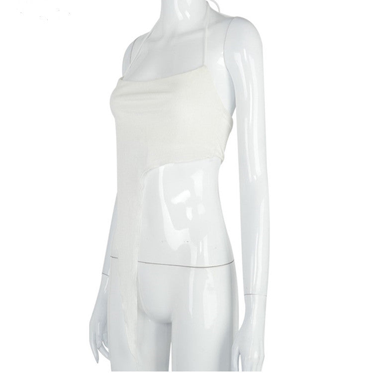 Sexy Halter Neck Strap Wrapped Chest Irregular Umbilical Small Sling
