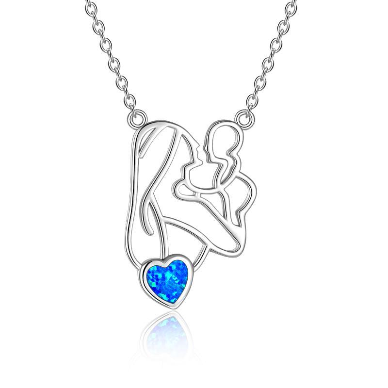 Beautiful Opal Necklace in Sterling Silver – A Heartfelt Gift for Mother and Daughter