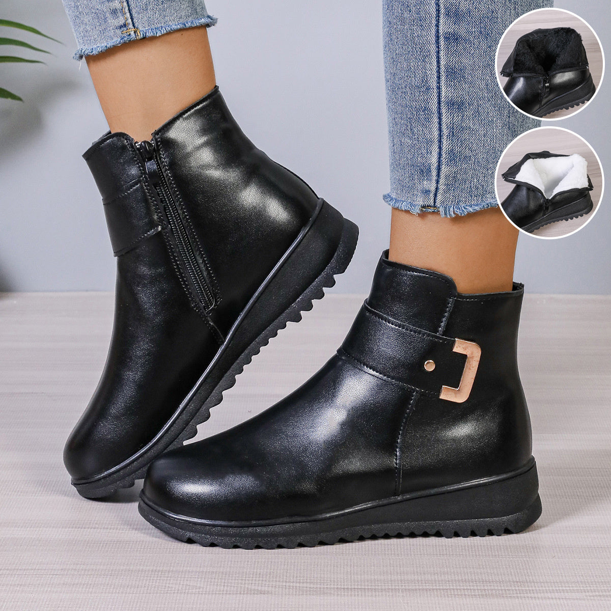 Simple Fashion Ankle Boots for Women – Non-Slip, Warm, and Cozy for Winter