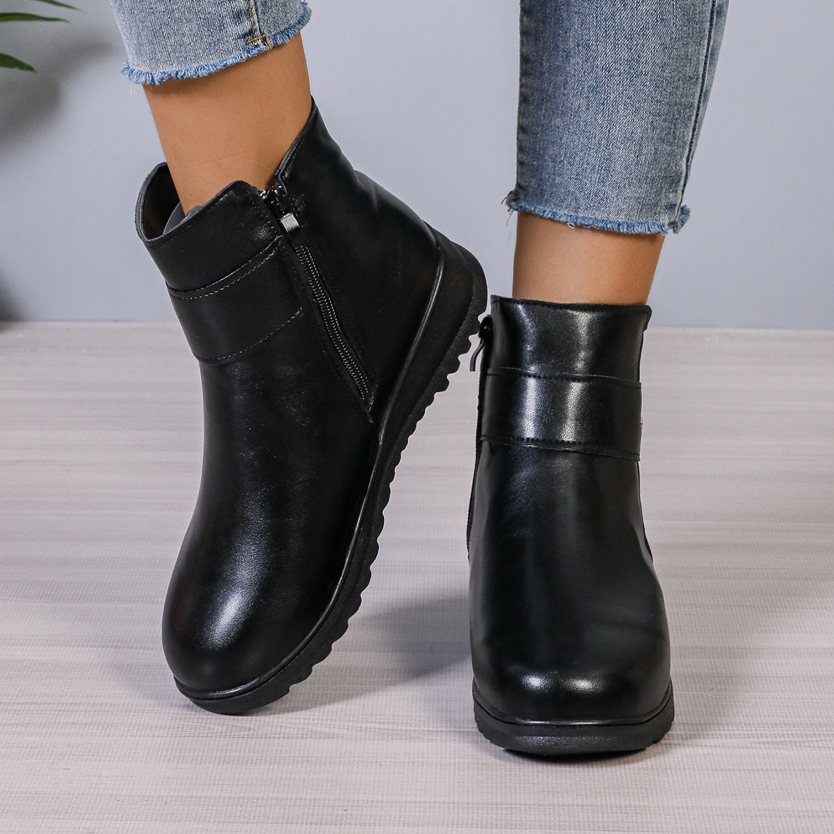 Simple Fashion Ankle Boots for Women – Non-Slip, Warm, and Cozy for Winter