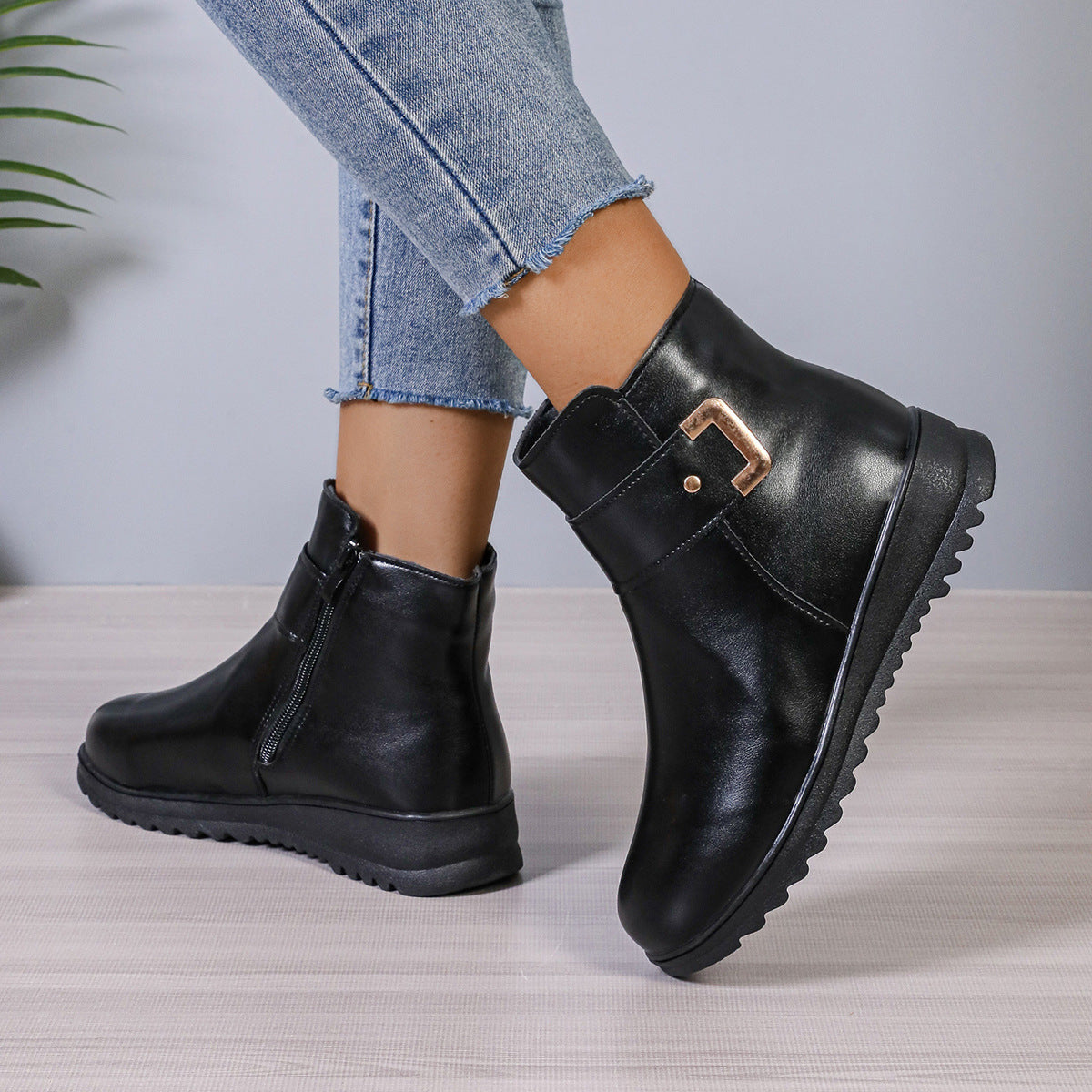Simple Fashion Ankle Boots for Women – Non-Slip, Warm, and Cozy for Winter