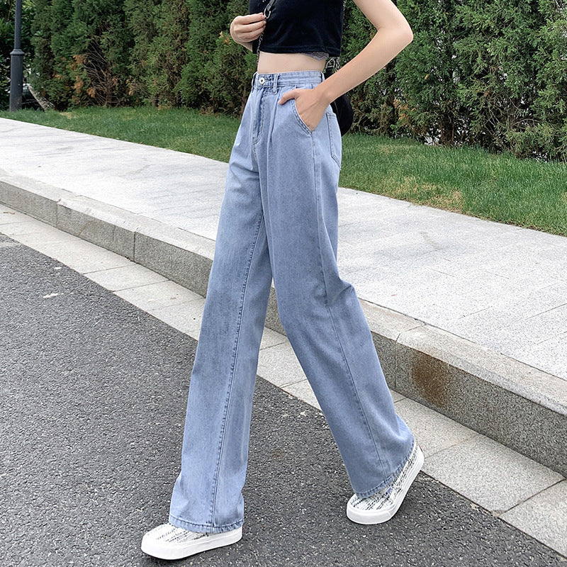 High waist drape jeans