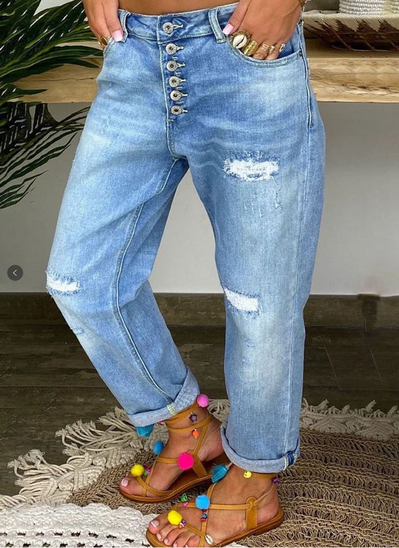 Jeans High-waisted Summer Loose Slim Straight Daddy Pants