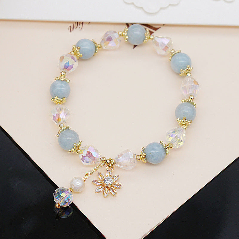 Pearl Crystal Adjustable Elastic Bracelet