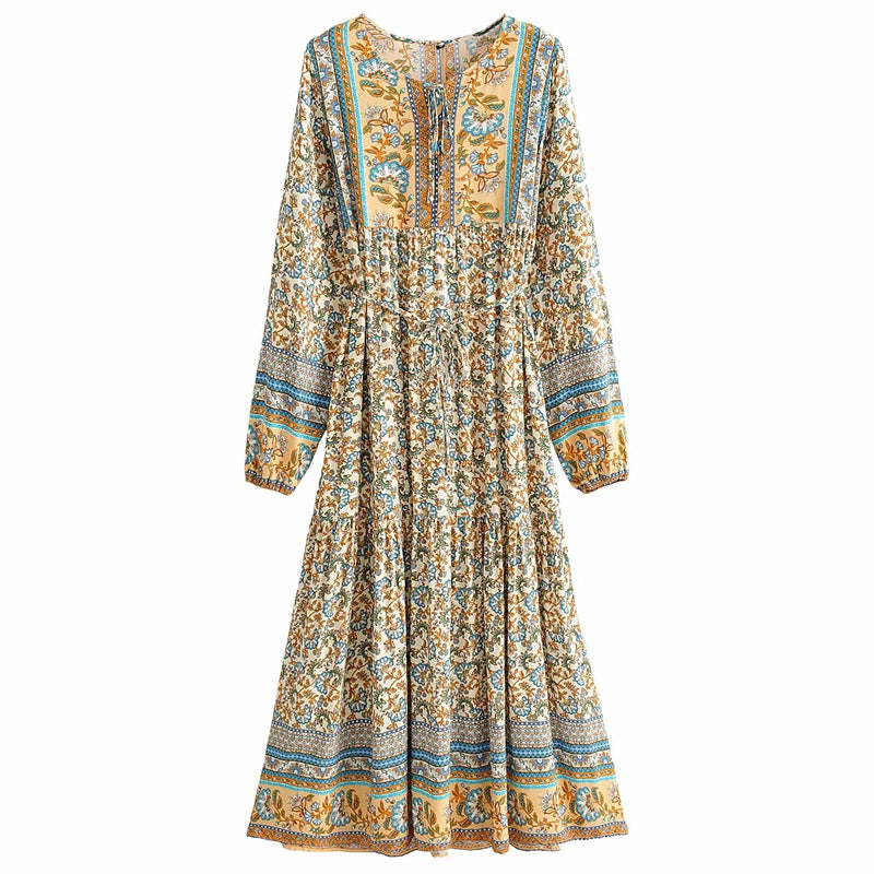 Romantic Lace-Up Floral Dresses