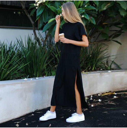 Women’s Long Black Dress — Chic Casual Style