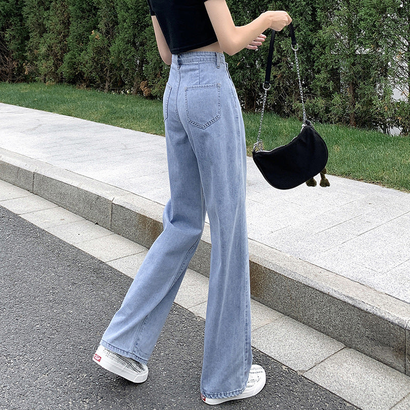 High waist drape jeans
