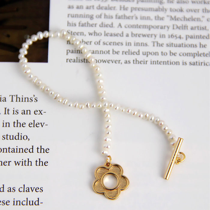 Natural Pearl Flower Bracelet Handmade