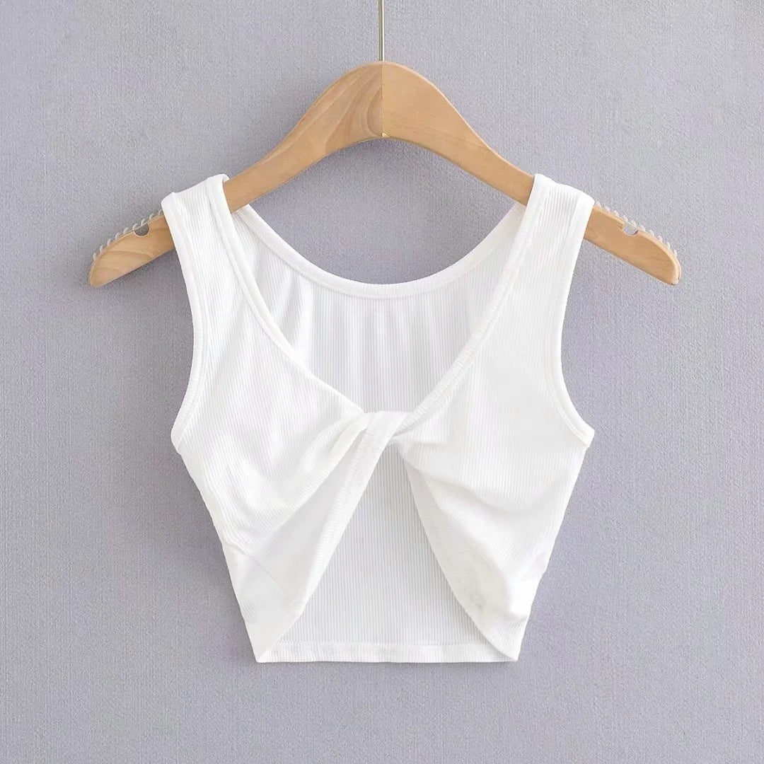 Women's Cross V-neck Knotted Chest-wrapped Vest