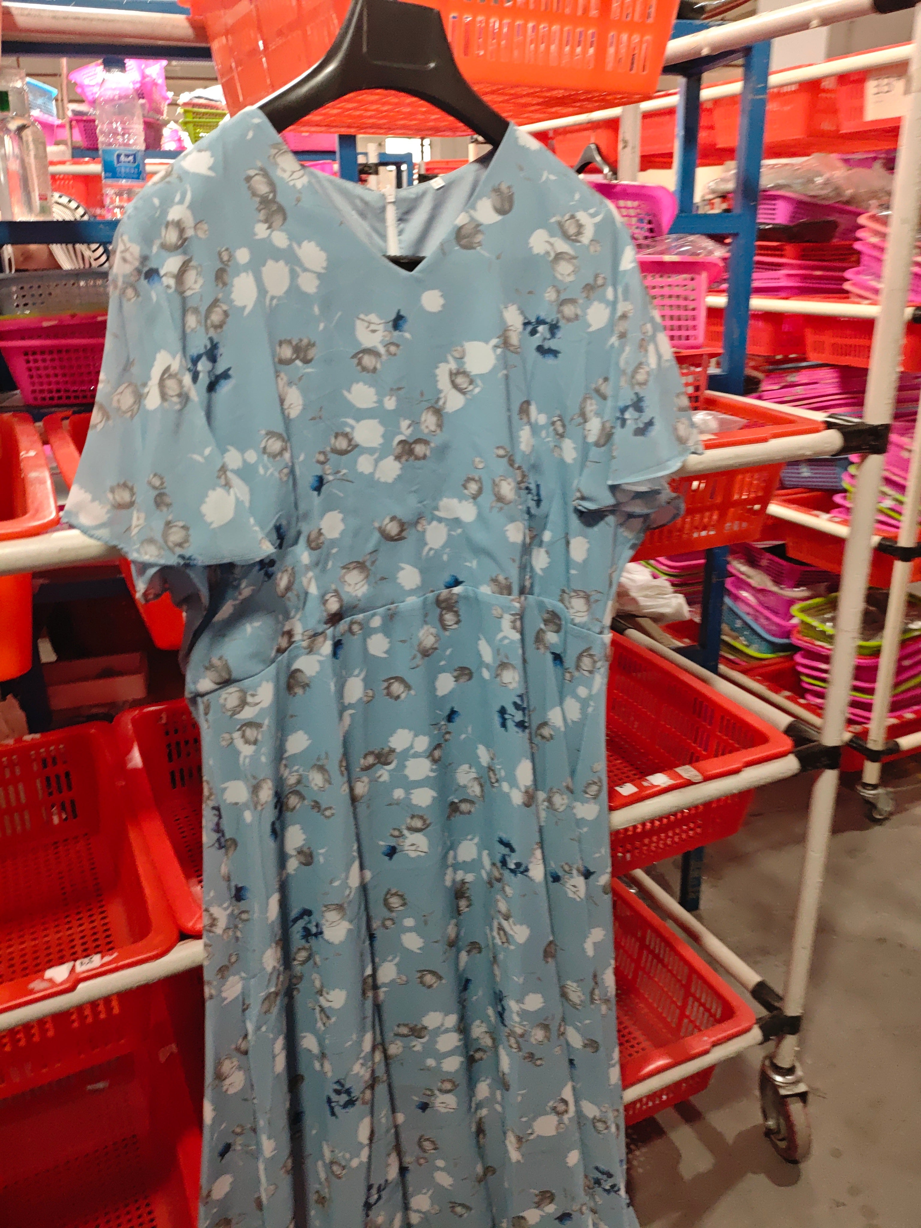 Flowers Print Short Sleeve Dress Summer Fashion Ruffle Dresses