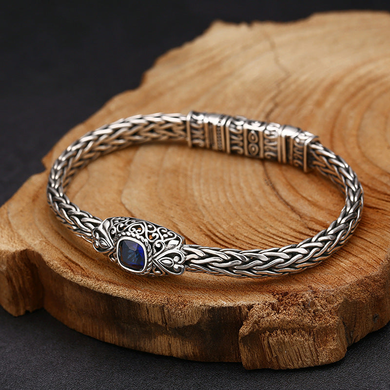 Hand-woven Blue Zircon Bracelet