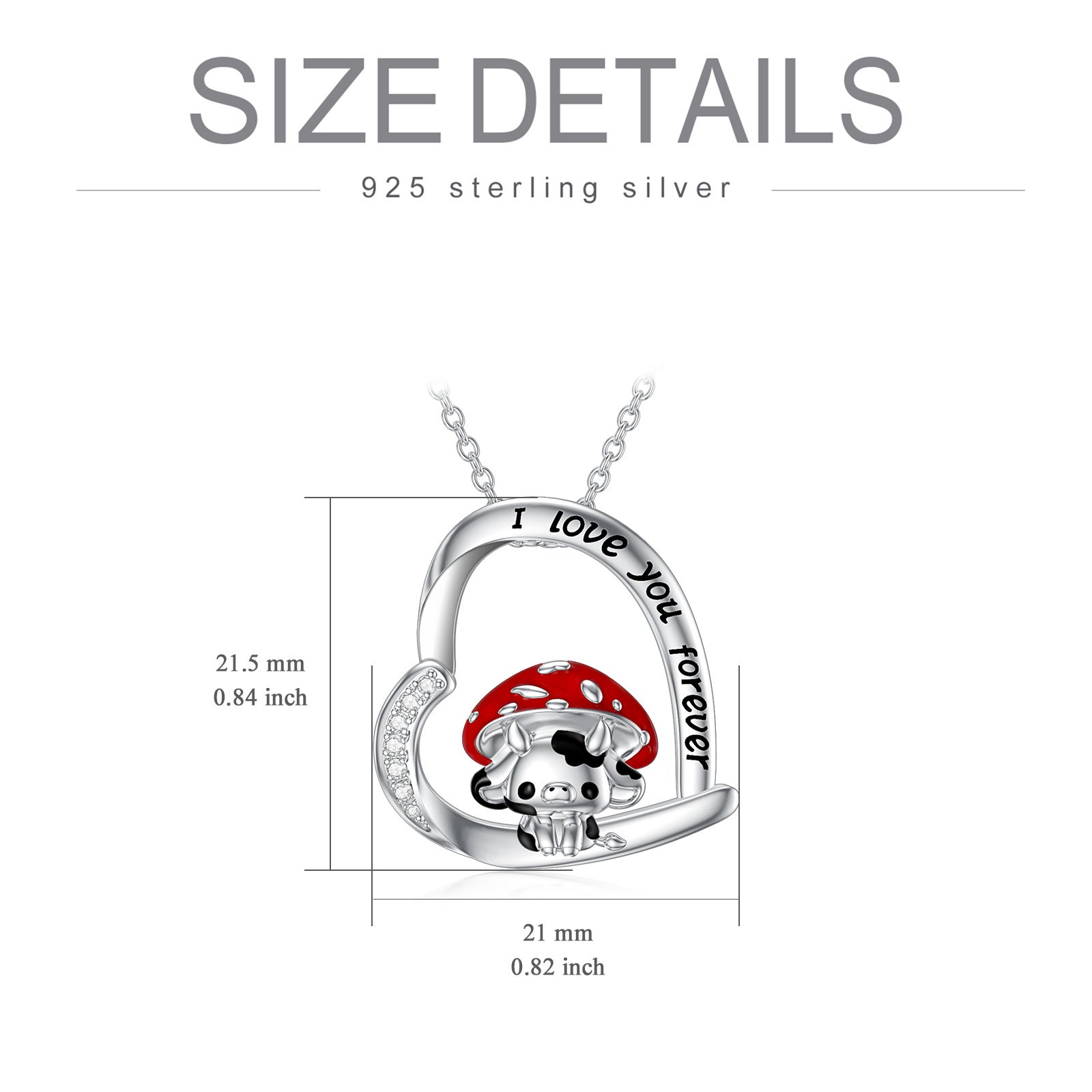 Charming Cow Pendant Necklace in 925 Sterling Silver – Ideal Gift for Daughter or Friend