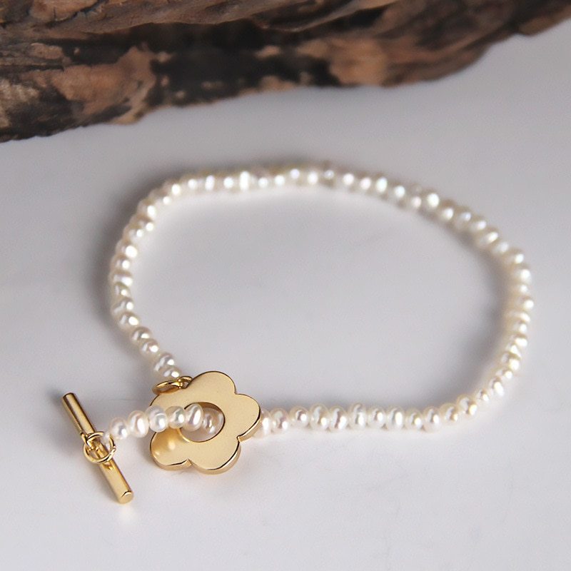 Natural Pearl Flower Bracelet Handmade