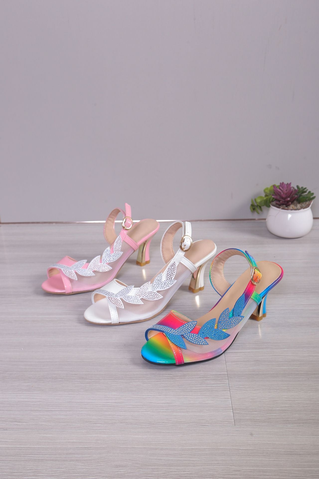 Rhinestone Buckle Sandals