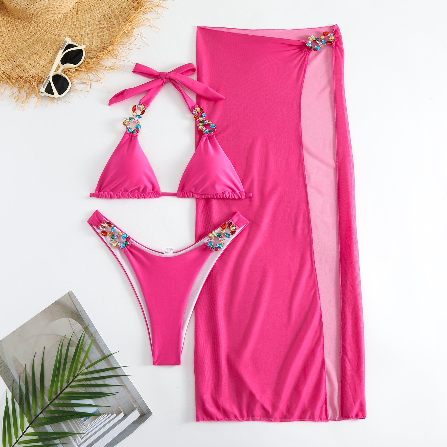 Mesh Three Piece Swimsuit Bikini