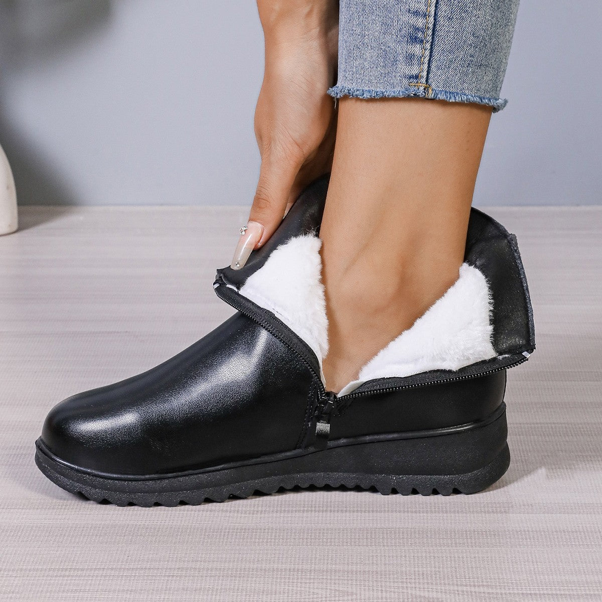 Simple Fashion Ankle Boots for Women – Non-Slip, Warm, and Cozy for Winter