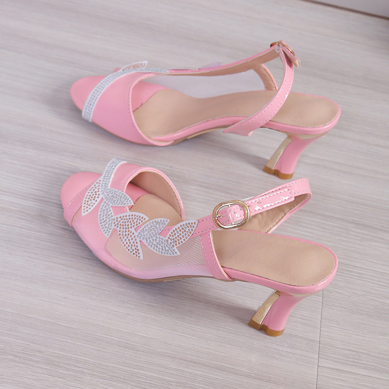 Rhinestone Buckle Sandals