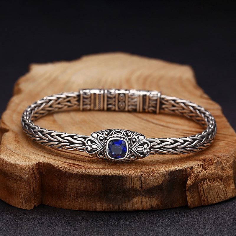 Hand-woven Blue Zircon Bracelet
