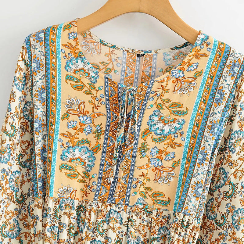 Romantic Lace-Up Floral Dresses