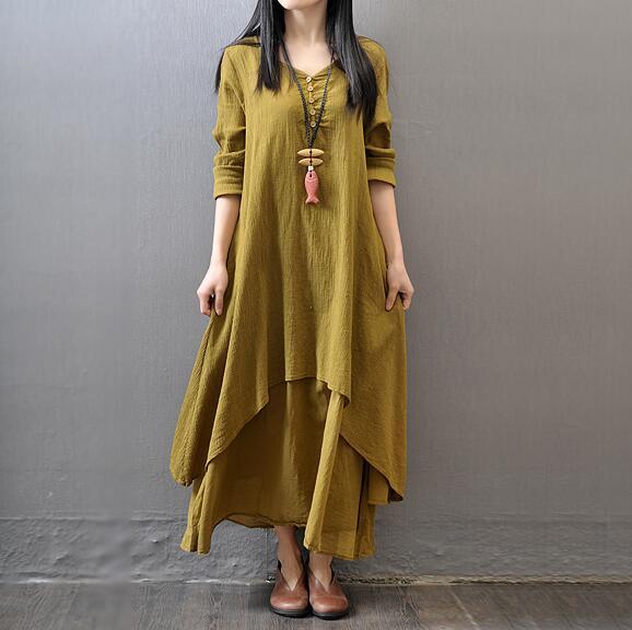 Flax-Inspired Faux Linen Dresses