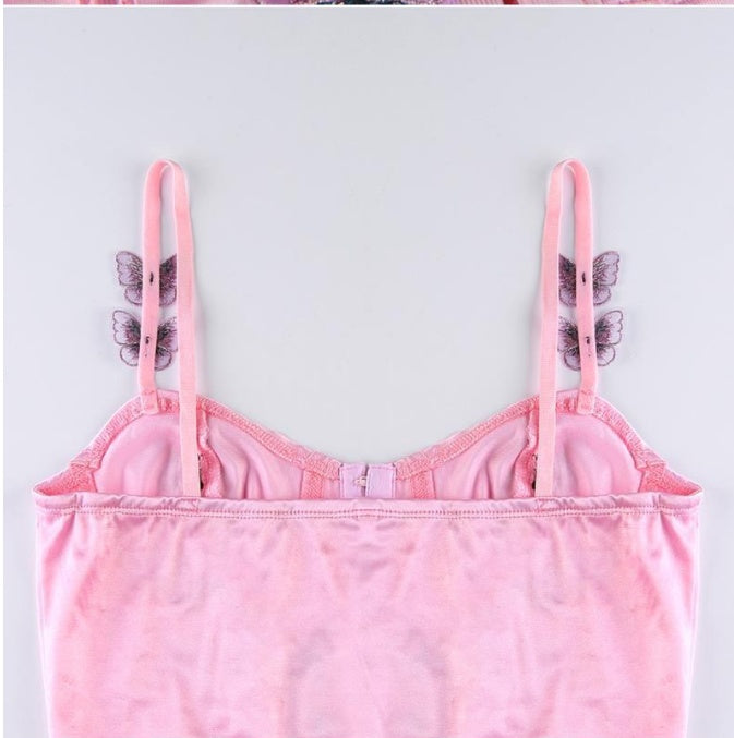 Hook Buckle Vest Butterfly Chapter Satin Chest Camisole Women