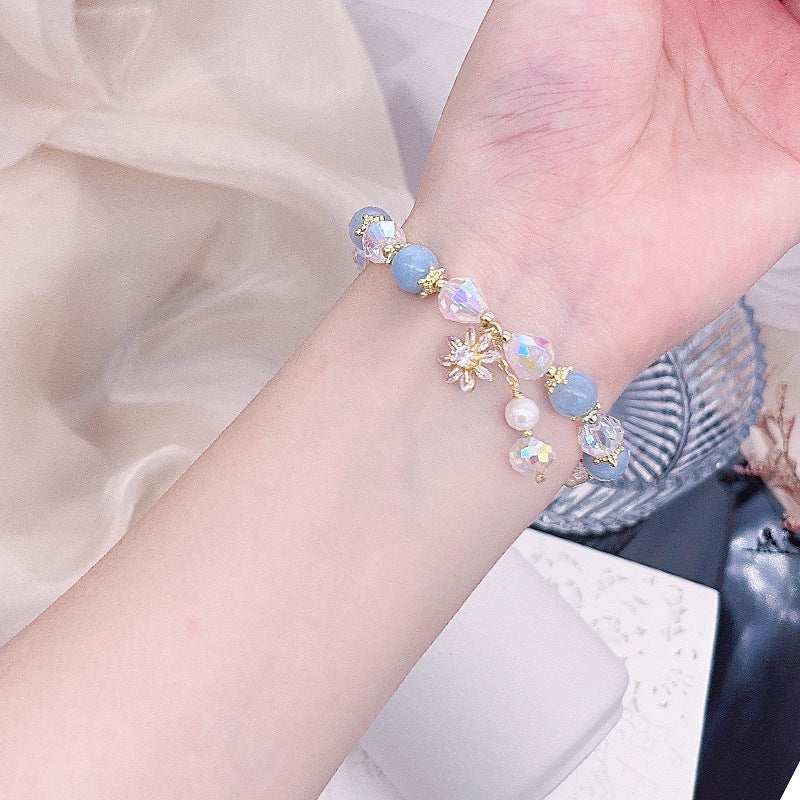 Pearl Crystal Adjustable Elastic Bracelet