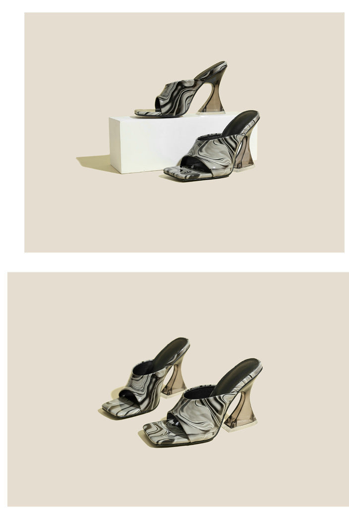 Color Fashion Square Toe Heels