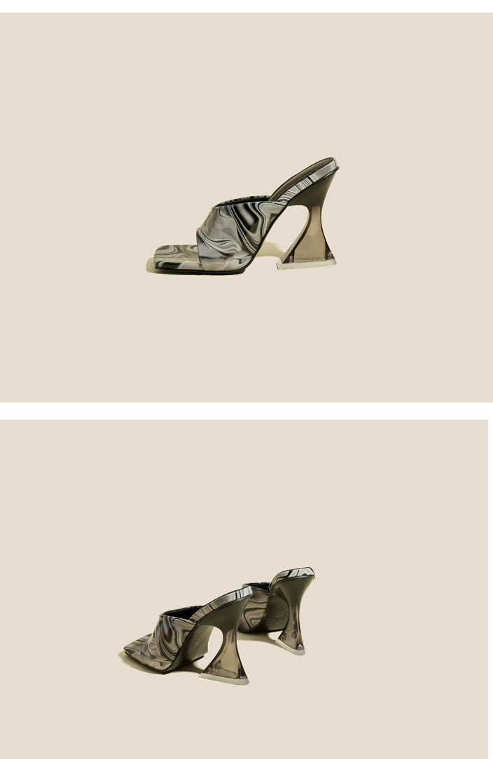 Color Fashion Square Toe Heels