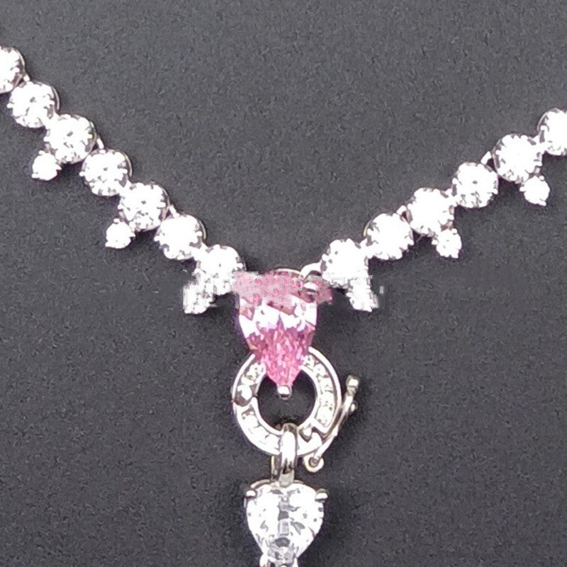 Luxurious Women’s Necklace in S925 Sterling Silver with Sparkling Cubic Zirconia by Zhou Hengfu