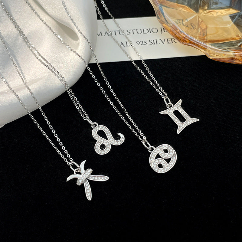 Women’s Zodiac Constellation Necklace in Genuine 925 Sterling Silver