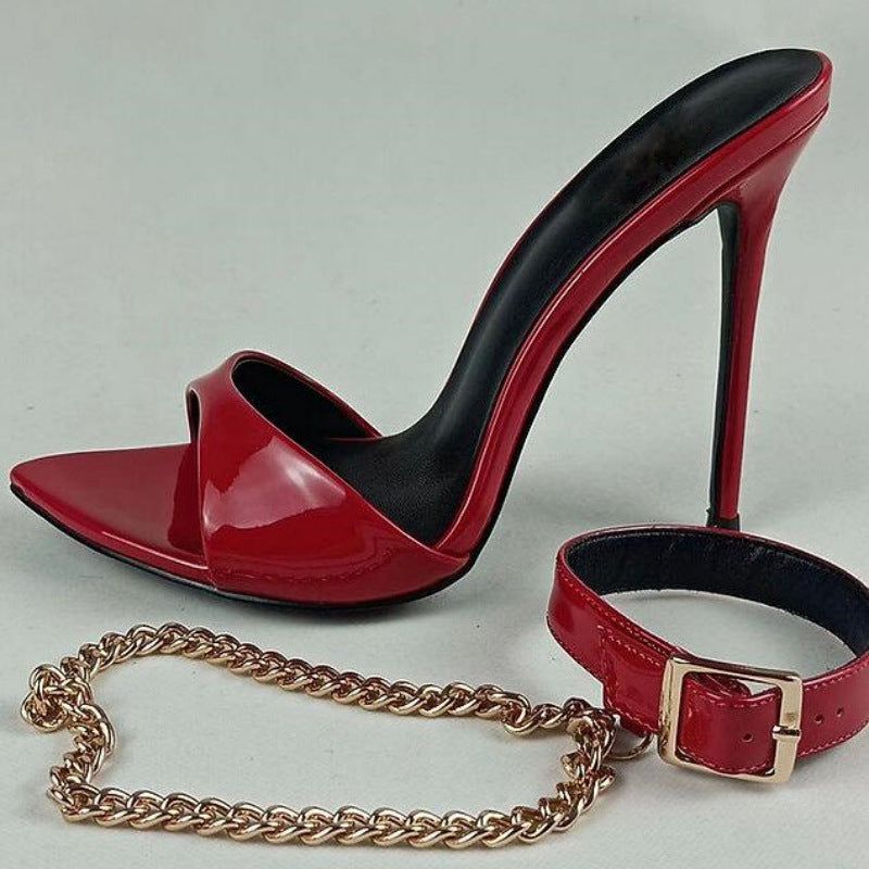 Open-Toe  Chain Stiletto Heel