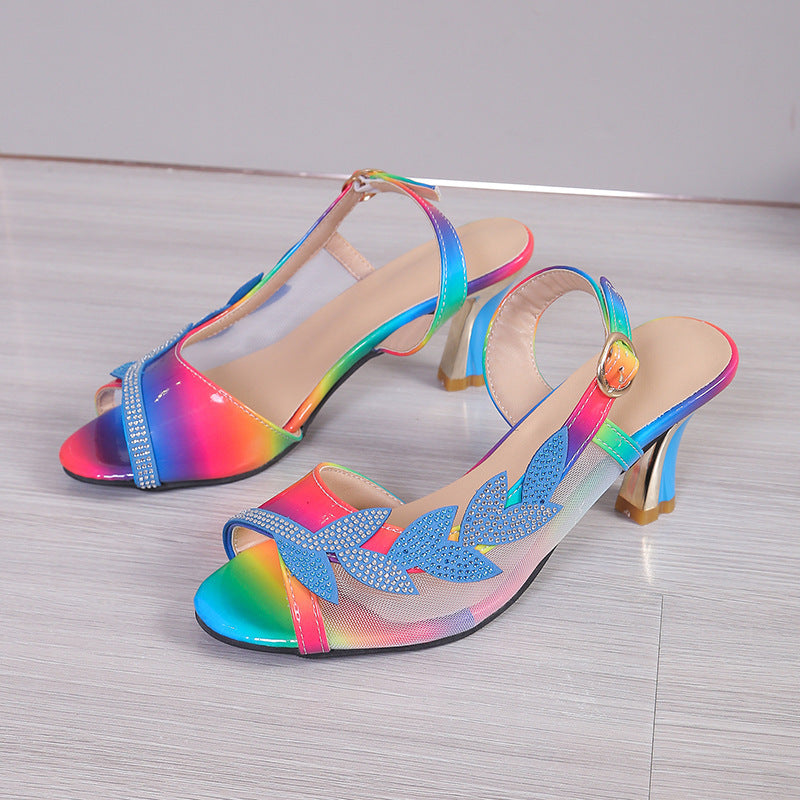 Rhinestone Buckle Sandals
