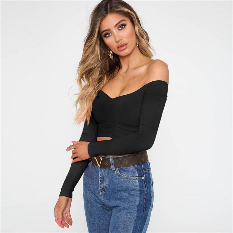 Short cropped shoulder top