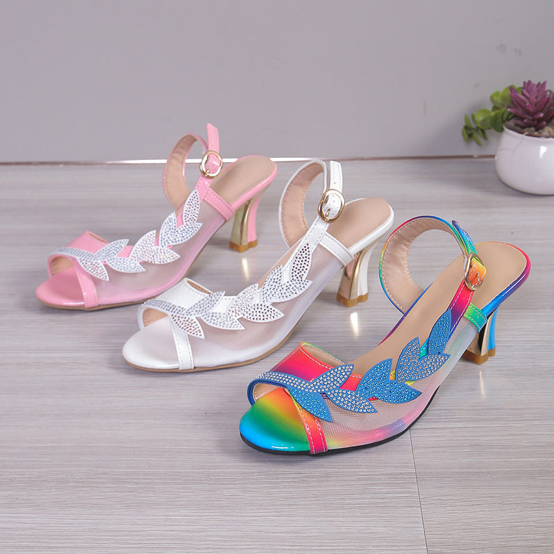 Rhinestone Buckle Sandals