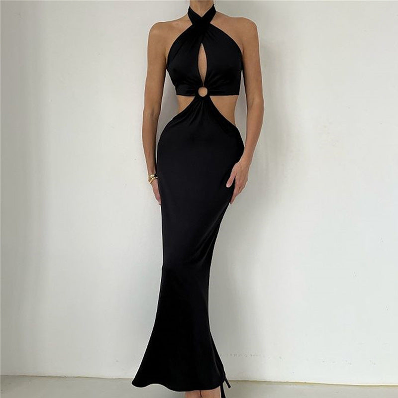 Women’s Sexy Long Dress — Backless with Stylish Neck Straps