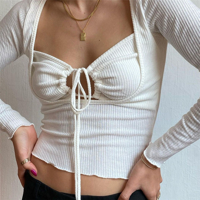 Slim Fit Tie Down Navel T Shirt