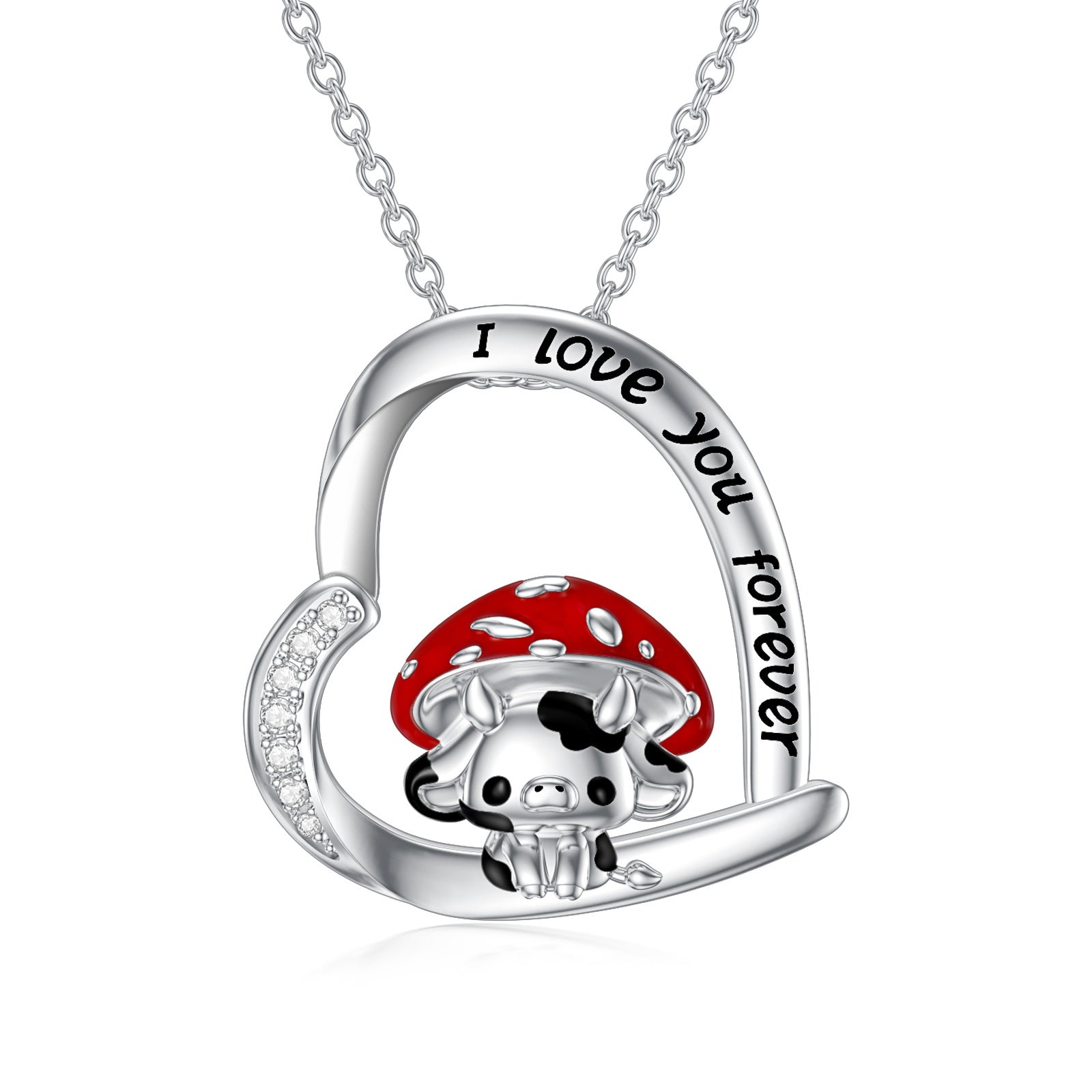 Charming Cow Pendant Necklace in 925 Sterling Silver – Ideal Gift for Daughter or Friend