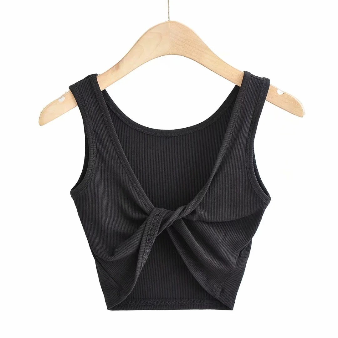 Women's Cross V-neck Knotted Chest-wrapped Vest