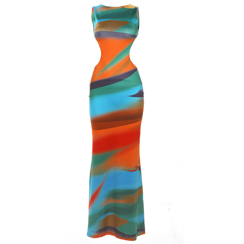 Sleeveless Backless Sheath Dress